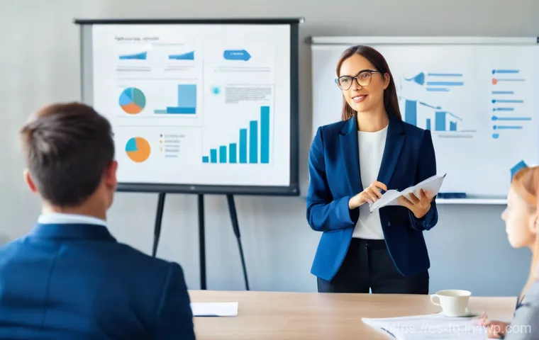 자동화와 직무 재설계를 위한 체크리스트 - **Prompt 2:** A sleek, high-tech office environment, bathed in cool, efficient lighting. A team of t...