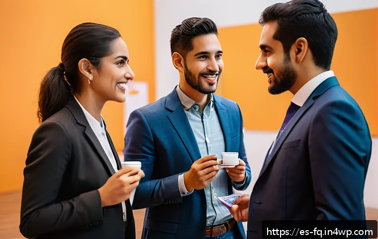 직업 전환을 위한 멘토링 네트워크 구축 - A professional networking event in a modern conference hall in Mexico City, featuring diverse Hispan...